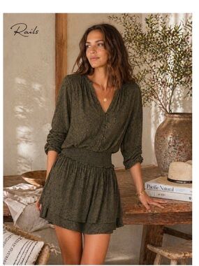 Rails Jasmine Dress in Olive Speckled